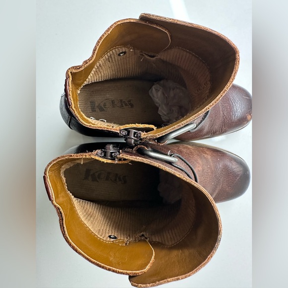 Korks Mertle Brown Pebble Leather Stacked Heel Size 7 .
3.5” heel - Picture 10 of 14